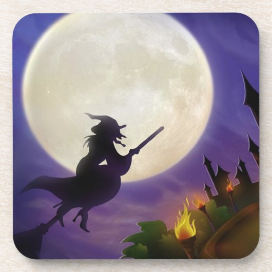 Halloween Witz Vollmond Untersetzer (Vorderseite)