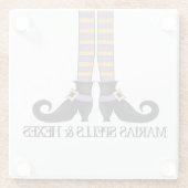 Halloween Witz Whimsical Spaß farbenfrohe Schuhe Glasuntersetzer (Rückseite)