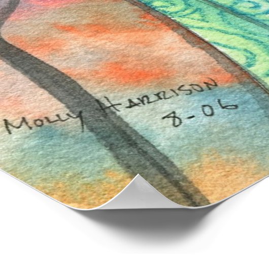 Halloween Witz Winged Cat Poster (Ecke)