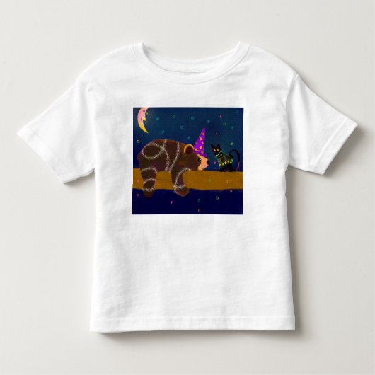 Halloween Wizard Bär und Black Cat T - Shirt (Vorderseite)