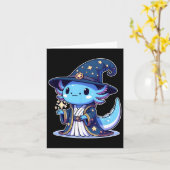 Halloween Wizard Funny Axolotl Karte (Gelbe Blume)