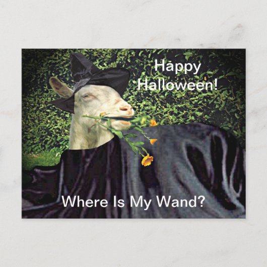 Halloween Wizard Goat Postkarte (Vorderseite)