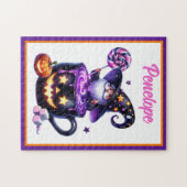 Halloween Wizard in Pumpkin Tasse Lollipop Magie Puzzle (Horizontal)