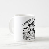 Halloween Wizard Lizard Line Art Design Kaffeetasse (Vorderseite Links)