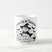Halloween Wizard Lizard Line Art Design Kaffeetasse (Mittel)