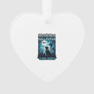 Halloween-Wochenenden Hunde Geist Vollmond Silhoue Ornament