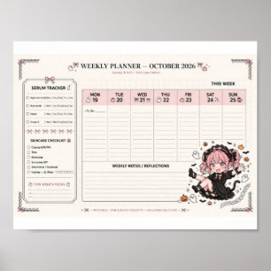 Halloween-Wochenplaner 2026   Serum-Tracker  Poster