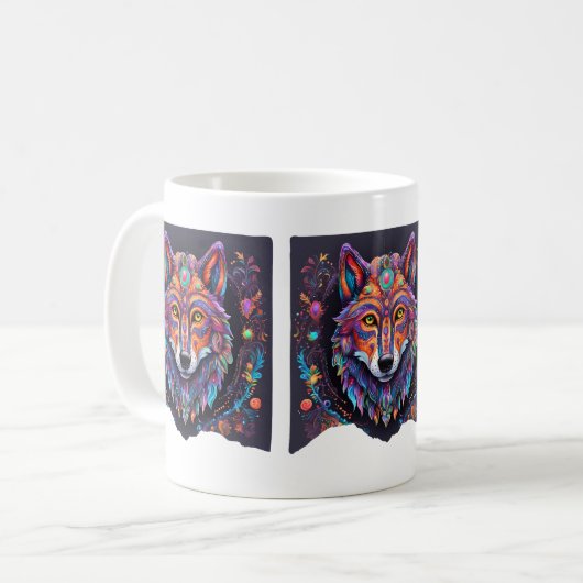 Halloween Wolf Alebrije Kaffeetasse (Vorderseite Links)