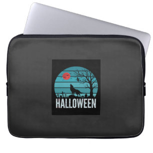 Halloween-Wolf-Friedhofs-Mond-Vektor Laptopschutzhülle