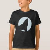 Halloween Wolf Howling Blue Full Moon T-Shirt (Vorderseite)
