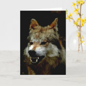 Halloween-Wolf Karte (Gelbe Blume)