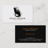 Halloween Wolf mit spoky Castle Visitenkarte (Vorne/Hinten)