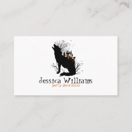 Halloween Wolf mit spoky Castle Visitenkarte