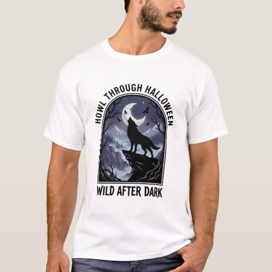 Halloween Wolf Moon Wildnis T-Shirt (Vorderseite)