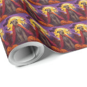 Halloween Wolfhound Vampire Pumpkins Beängstigend Geschenkpapier (Rolleneckpunkt)
