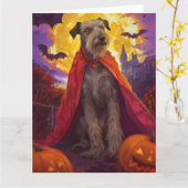 Halloween Wolfhound Vampire Pumpkins Beängstigend Karte (Gelbe Blume)