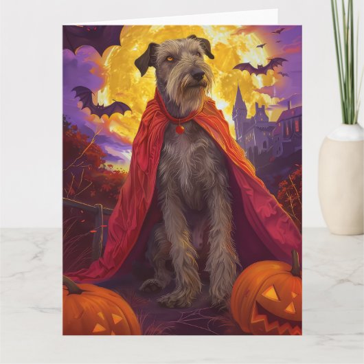 Halloween Wolfhound Vampire Pumpkins Beängstigend Karte (Vorderseite)