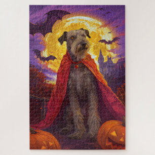 Halloween Wolfhound Vampire Pumpkins Beängstigend Puzzle