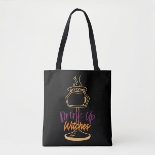 Halloween Women Drink Up Hexen, Musterkürbis Tasche