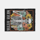 Halloween Women Niemals Better Skeleton Blumenschä Fleecedecke (Vorderseite (Horizontal))