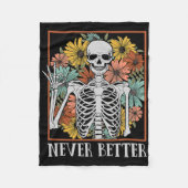 Halloween Women Niemals Better Skeleton Blumenschä Fleecedecke (Vorderseite)