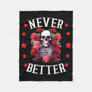 Halloween Women Niemals Better Skeleton Blumenschä Fleecedecke
