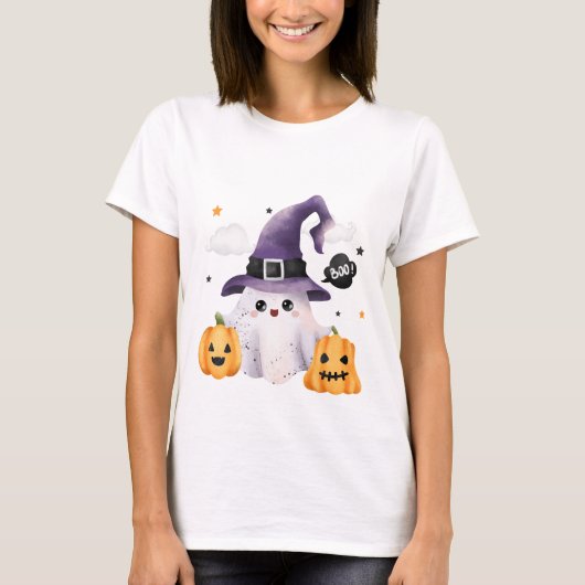 Halloween Women's Funny Ghost T-Shirt (Vorderseite)