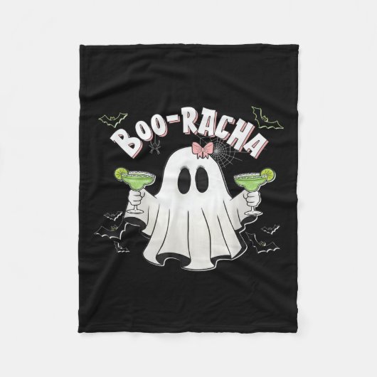Halloween Women's Ghost Boo Racha Funny Margarita Fleecedecke (Vorderseite)