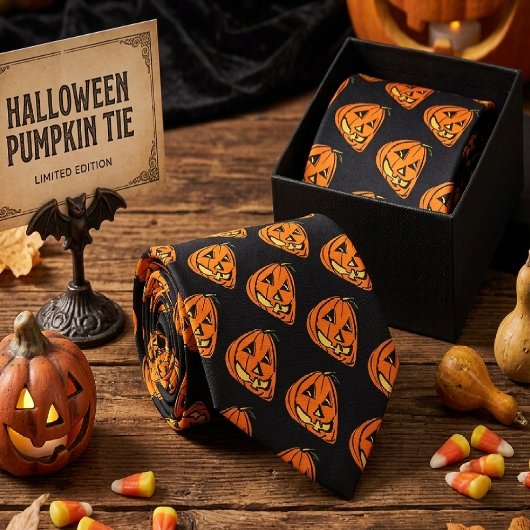 Halloween Wonky Pumpkin Krawatte