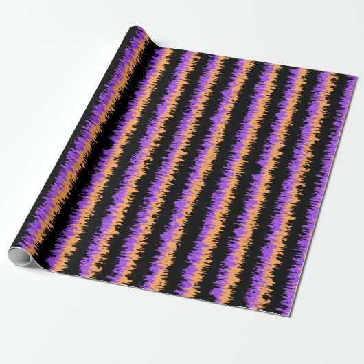 Halloween Wonky Stripes Wrapping Paper Geschenkpapier (Ungerollt)