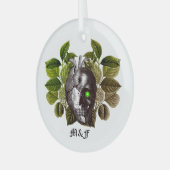 Halloween Woodland Ornament Aus Glas (Vorderseite links)