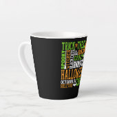 Halloween Word Jumble Niedlich Spirit Pumpkin Milchtasse (Linke Ecke)
