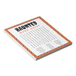 Halloween Word Search Game Spuk Word Games Notizblock
