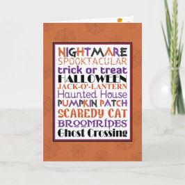 Halloween WordArt Grußkarte Karte