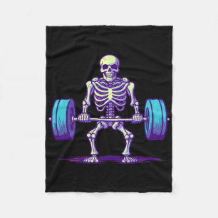 Halloween Workout Kostüm Funny Deadlift Skelett Fleecedecke