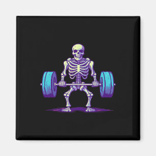 Halloween Workout Kostüm Funny Deadlift Skelett Magnet