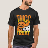 Halloween Workout Pumpkin Gewichtsheben Thicc oder T-Shirt (Vorderseite)