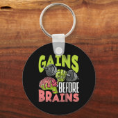 Halloween Workout Zombie Weightlift Gains Befor Schlüsselanhänger (Vorderseite)