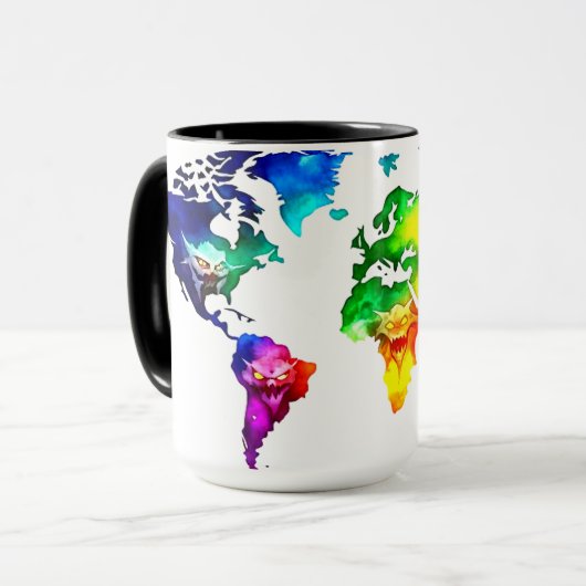 Halloween World Map Tasse (Vorderseite Links)
