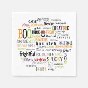 Halloween-Wort-Typografie-Spaß-Party-Servietten Serviette