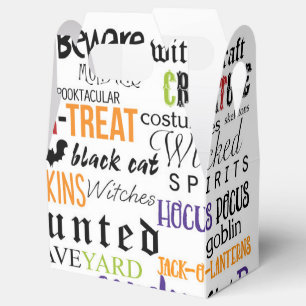 Halloween-Wort-Typografie-Spaß-Partygeschenk-Boxen Geschenkschachtel