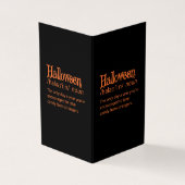 Halloween-Wörterbuchdefinition (Vorderseite)
