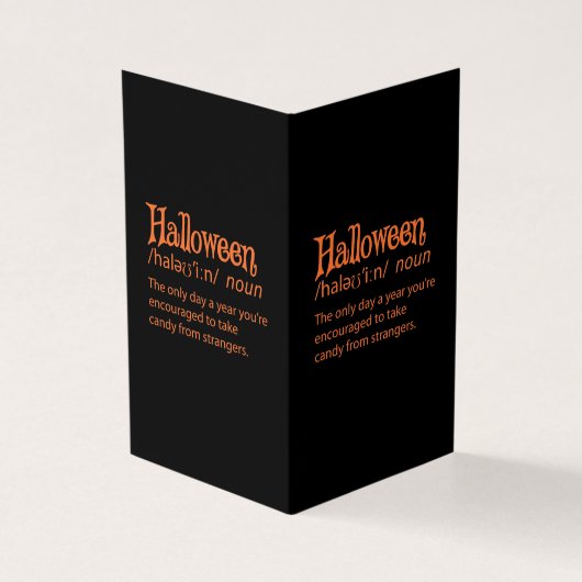 Halloween-Wörterbuchdefinition (Vorderseite)
