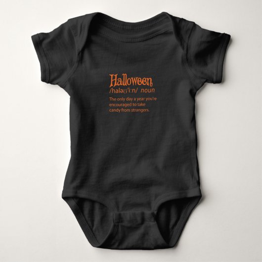 Halloween-Wörterbuchdefinition Baby Strampler (Vorderseite)