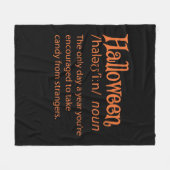 Halloween-Wörterbuchdefinition Fleecedecke (Vorderseite (Horizontal))
