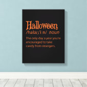 Halloween-Wörterbuchdefinition Leinwanddruck (Insitu (Holzboden))