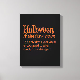 Halloween-Wörterbuchdefinition Leinwanddruck