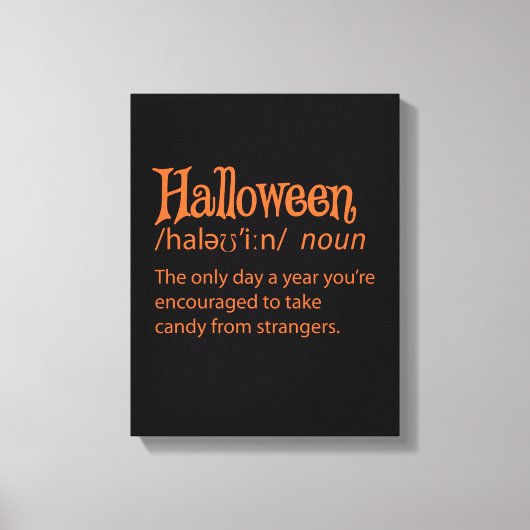 Halloween-Wörterbuchdefinition Leinwanddruck (Vorderseite)