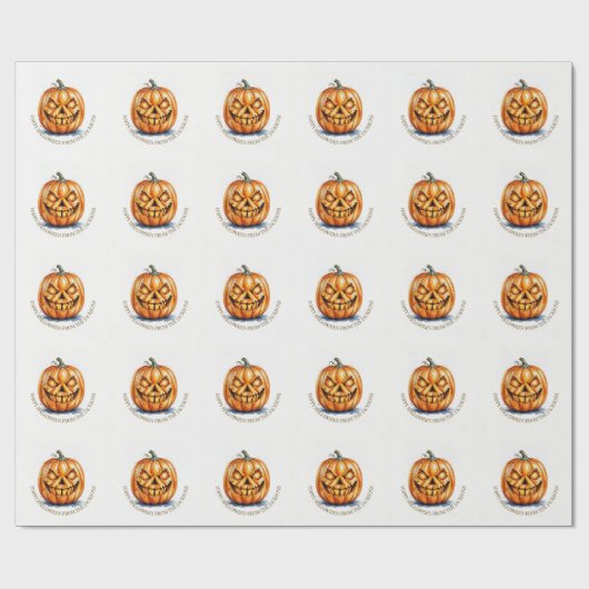 Halloween Wrapping Paper - Carved Pumpkin, Custom Geschenkpapier (Flach)