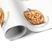 Halloween Wrapping Paper - Carved Pumpkin, Custom Geschenkpapier (Rolleneckpunkt)